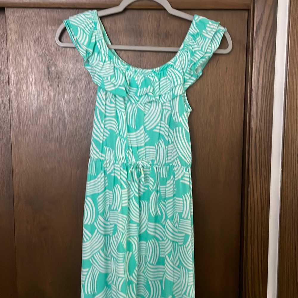 Cat & Jack Teal and White Kids Casual Dress